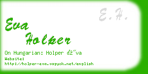 eva holper business card